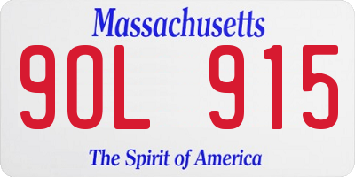 MA license plate 9OL915