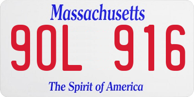 MA license plate 9OL916