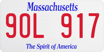 MA license plate 9OL917
