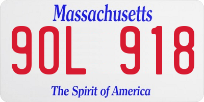 MA license plate 9OL918