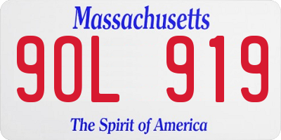 MA license plate 9OL919