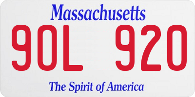 MA license plate 9OL920
