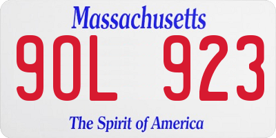 MA license plate 9OL923