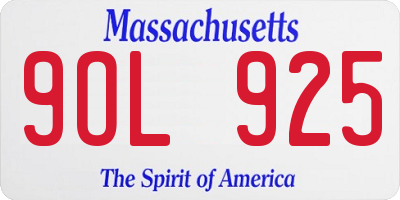 MA license plate 9OL925