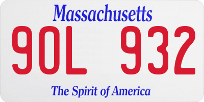 MA license plate 9OL932
