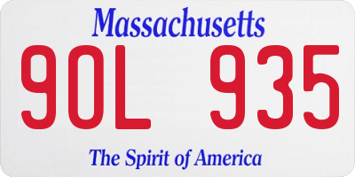 MA license plate 9OL935