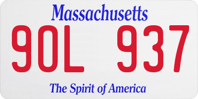 MA license plate 9OL937