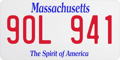 MA license plate 9OL941