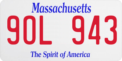 MA license plate 9OL943