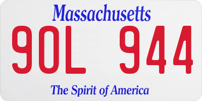MA license plate 9OL944