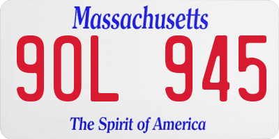MA license plate 9OL945