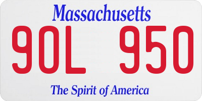 MA license plate 9OL950