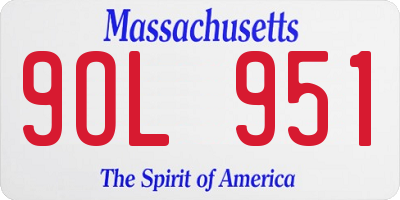 MA license plate 9OL951