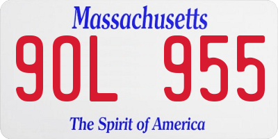 MA license plate 9OL955
