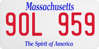 MA license plate 9OL959
