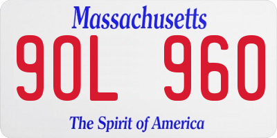 MA license plate 9OL960