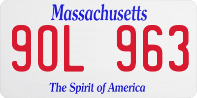 MA license plate 9OL963