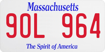 MA license plate 9OL964