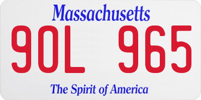 MA license plate 9OL965