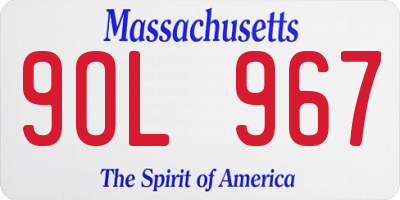 MA license plate 9OL967