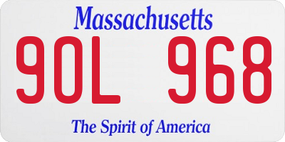 MA license plate 9OL968