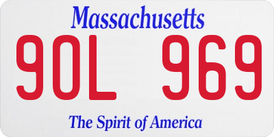MA license plate 9OL969