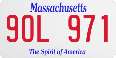 MA license plate 9OL971