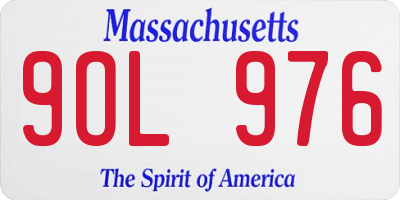 MA license plate 9OL976