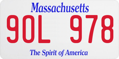 MA license plate 9OL978