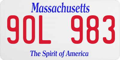 MA license plate 9OL983