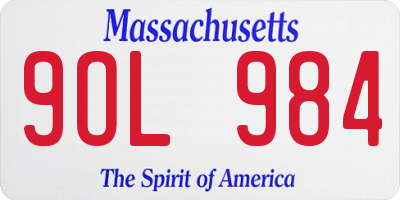 MA license plate 9OL984