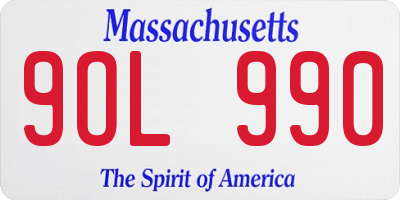 MA license plate 9OL990