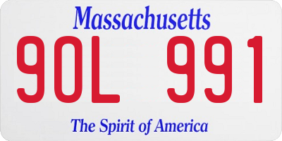 MA license plate 9OL991