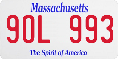 MA license plate 9OL993