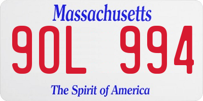 MA license plate 9OL994