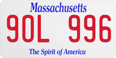 MA license plate 9OL996
