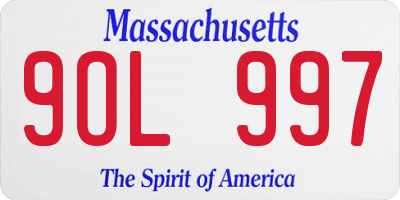 MA license plate 9OL997