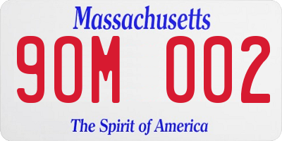 MA license plate 9OM002