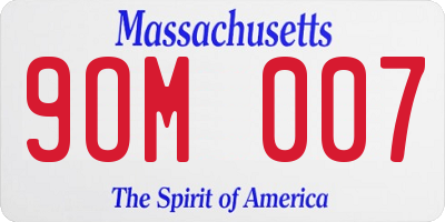 MA license plate 9OM007