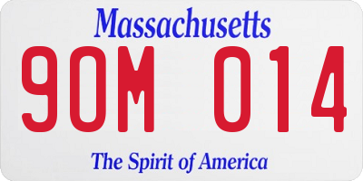 MA license plate 9OM014