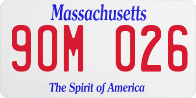 MA license plate 9OM026