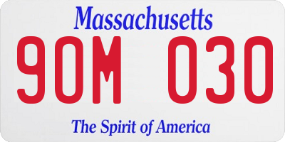 MA license plate 9OM030