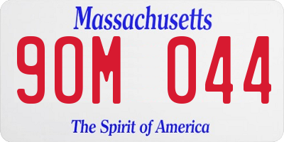 MA license plate 9OM044