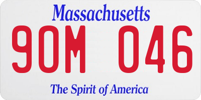 MA license plate 9OM046