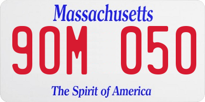 MA license plate 9OM050
