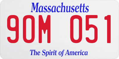 MA license plate 9OM051
