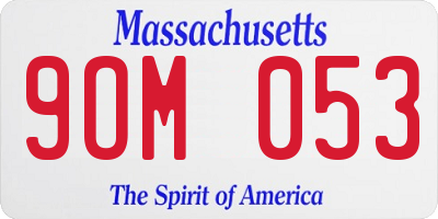 MA license plate 9OM053