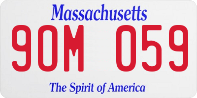 MA license plate 9OM059