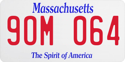 MA license plate 9OM064