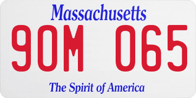 MA license plate 9OM065